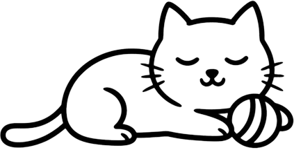 Chat apaisé et détendu dormant après une session de jeu - Effet anti-stress et sommeil réparateur.